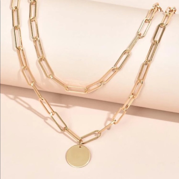 LAST ONE SALE Gold Carla Layered Paperclip Chain Necklace - Picture 2 of 5